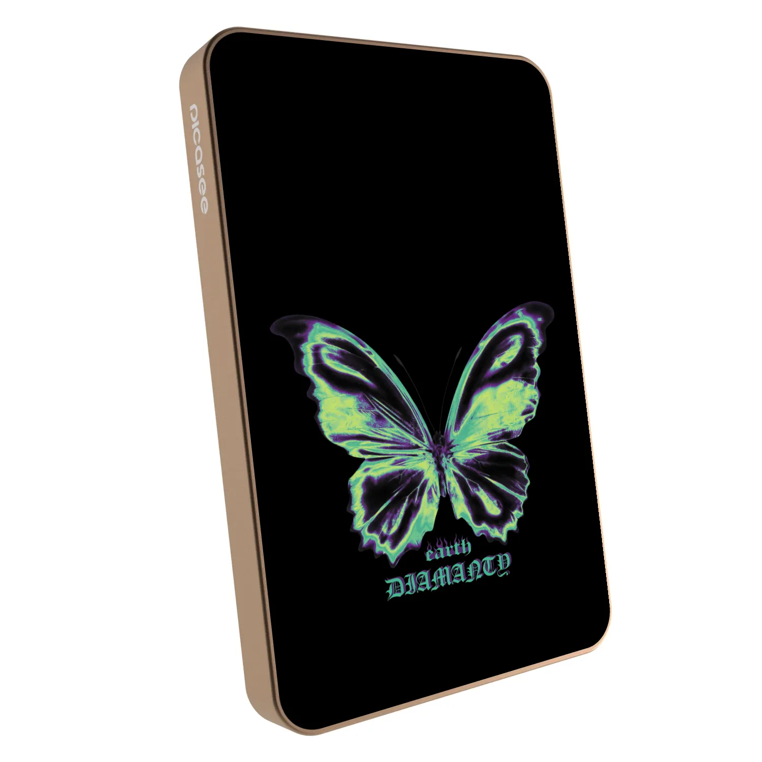 Picasee Prijenosni punjač s MagSafe 5 000 mAh Zlatni - Diamanty Blue