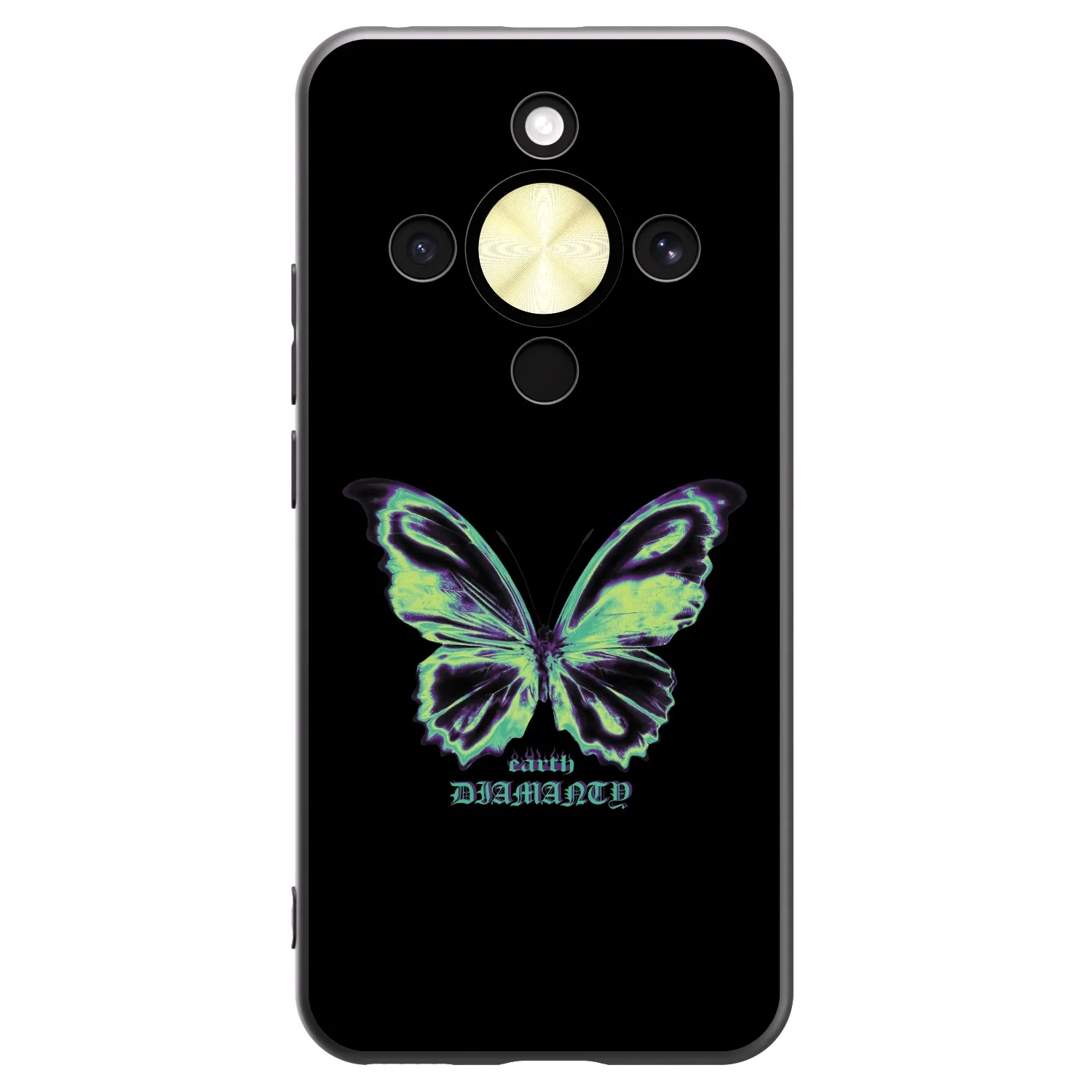 Picasee crna silikonska maskica za Honor Magic8 Lite 5G - Diamanty Blue
