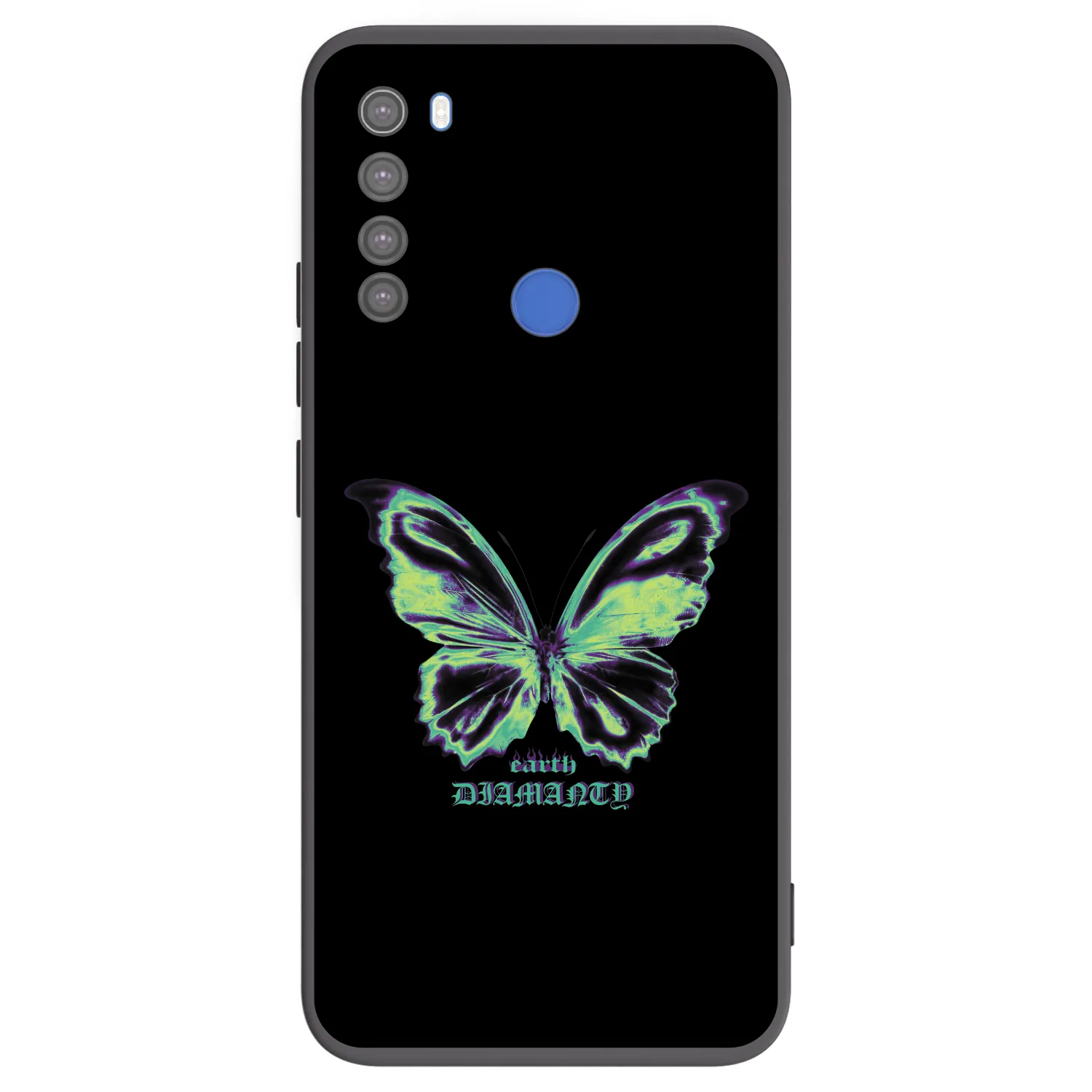 Picasee crna silikonska maskica za Xiaomi Redmi Note 8T - Diamanty Blue