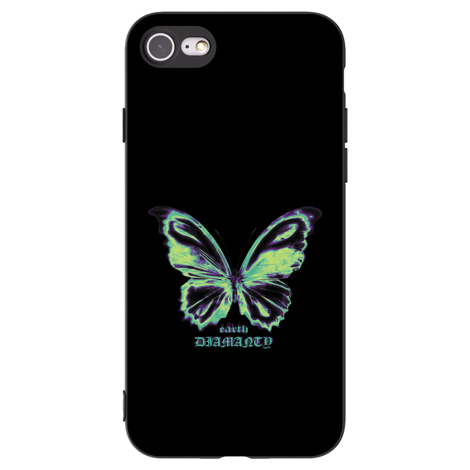 Picasee crna silikonska maskica za Apple iPhone SE 2020 - Diamanty Blue