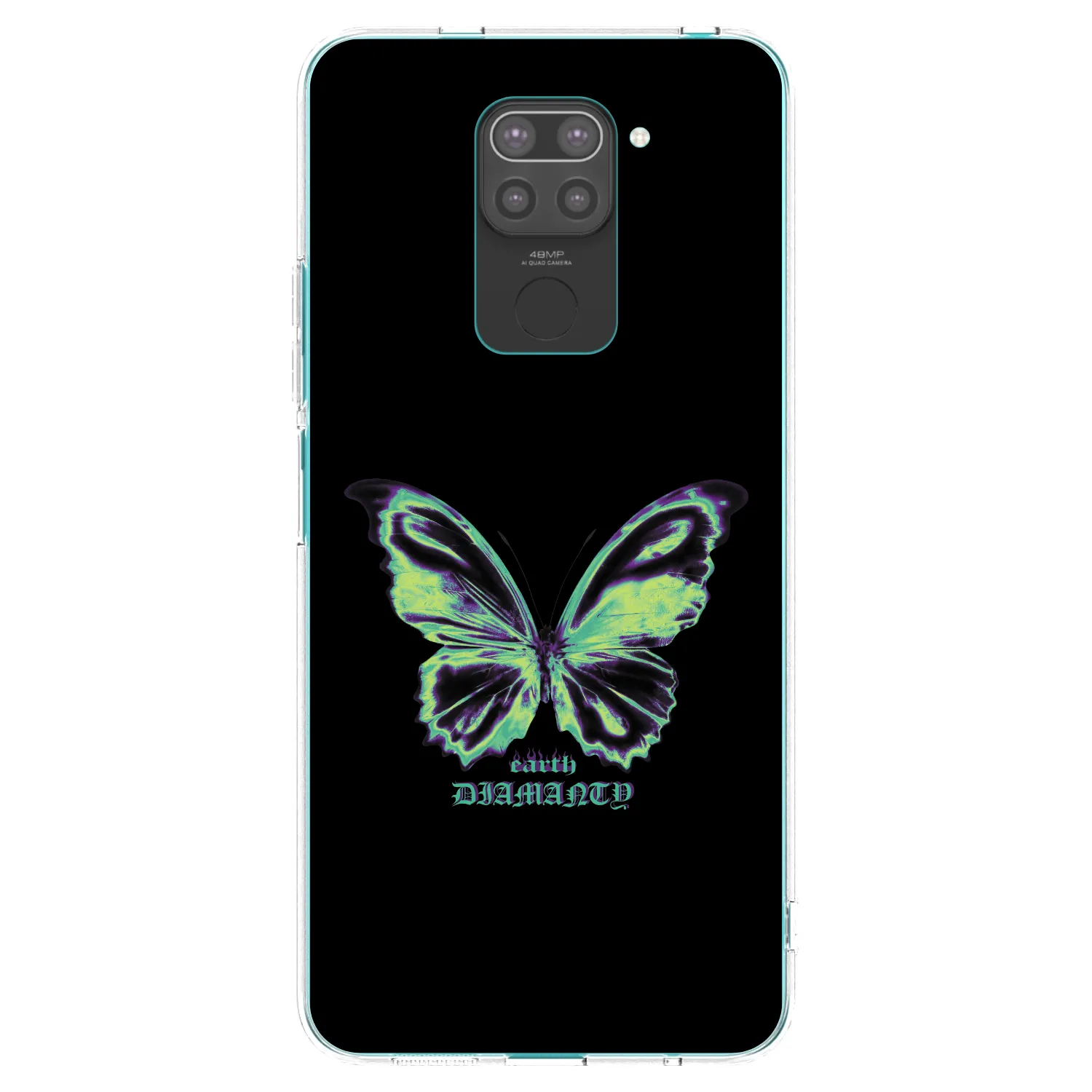 Picasee crna silikonska maskica za Xiaomi Redmi Note 9 - Diamanty Blue