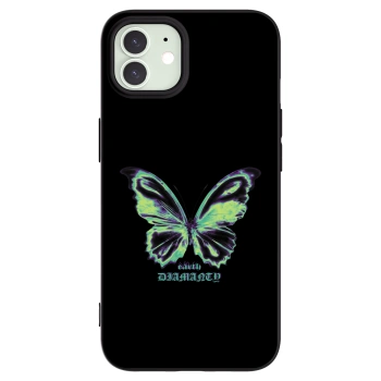 Picasee crna silikonska maskica za Apple iPhone 12 - Diamanty Blue
