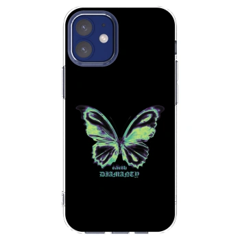 Picasee silikonska prozirna maskica za Apple iPhone 12 mini - Diamanty Blue