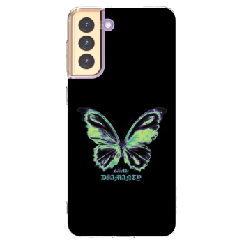 Picasee silikonska prozirna maskica za Samsung Galaxy S21+ 5G G996F - Diamanty Blue