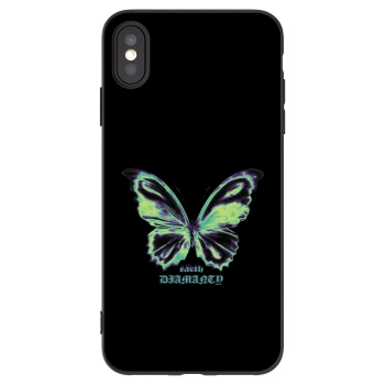Picasee crna silikonska maskica za Apple iPhone XS Max - Diamanty Blue