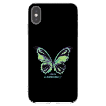 Picasee silikonska prozirna maskica za Apple iPhone XS Max - Diamanty Blue