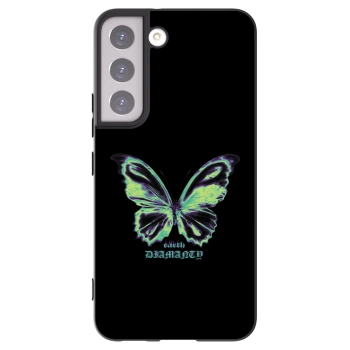 Picasee crna silikonska maskica za Samsung Galaxy S22 5G - Diamanty Blue