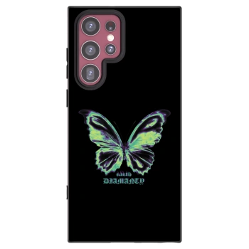 Picasee crna silikonska maskica za Samsung Galaxy S22 Ultra 5G - Diamanty Blue