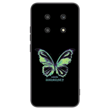 Picasee crna silikonska maskica za Honor Magic4 Lite 5G - Diamanty Blue