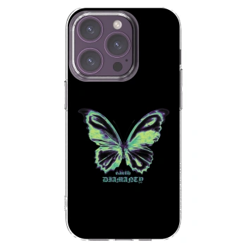 Picasee silikonska prozirna maskica za Apple iPhone 14 Pro - Diamanty Blue