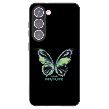 Picasee crna silikonska maskica za Samsung Galaxy S23 5G - Diamanty Blue