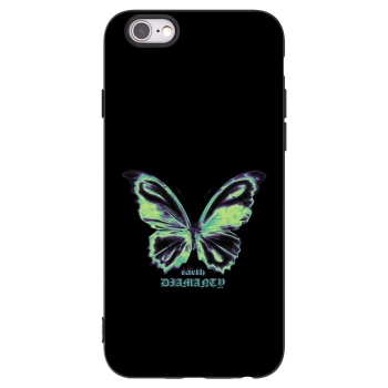 Picasee crna silikonska maskica za Apple iPhone 6/6S - Diamanty Blue