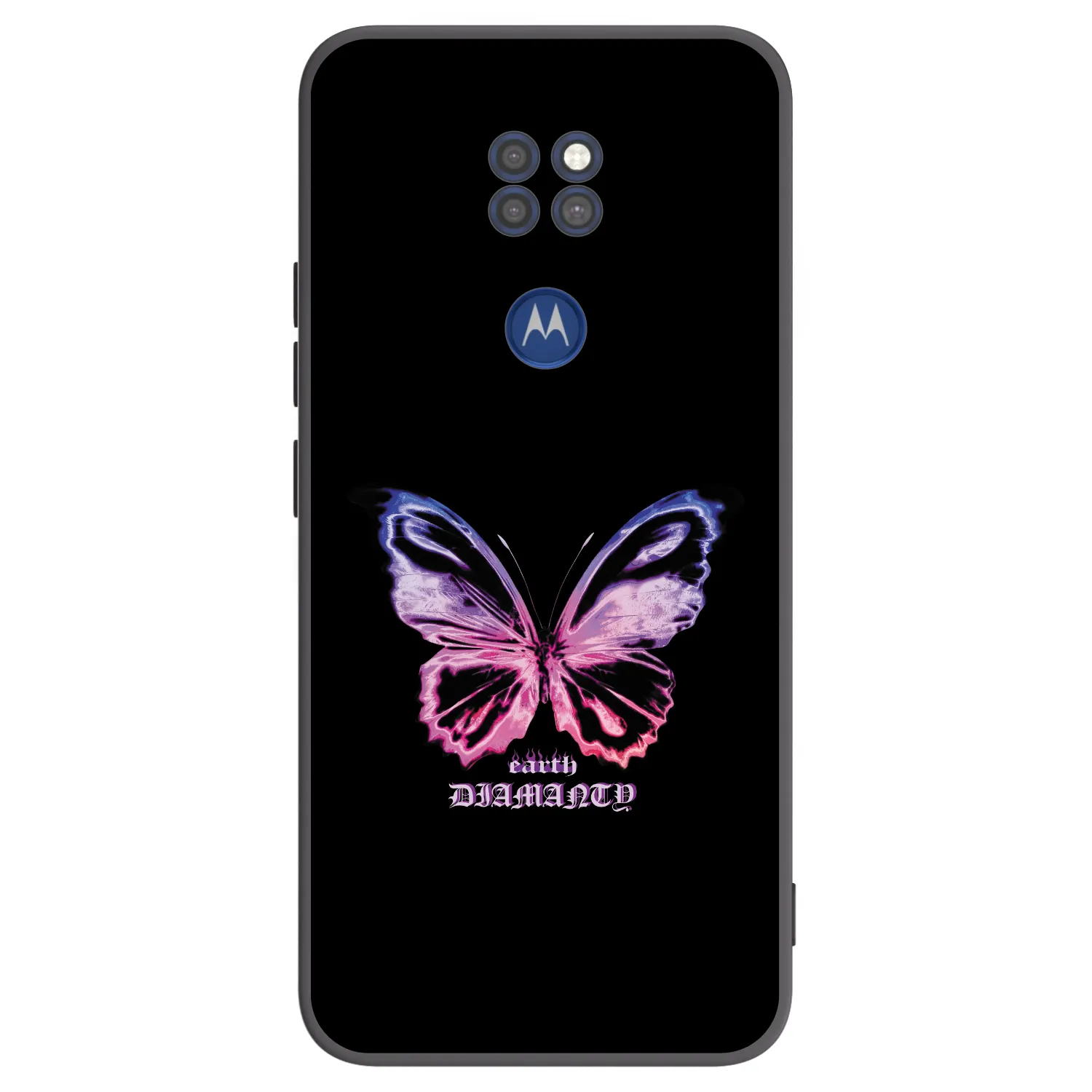 Picasee crna silikonska maskica za Motorola Moto G9 Play - Diamanty Purple