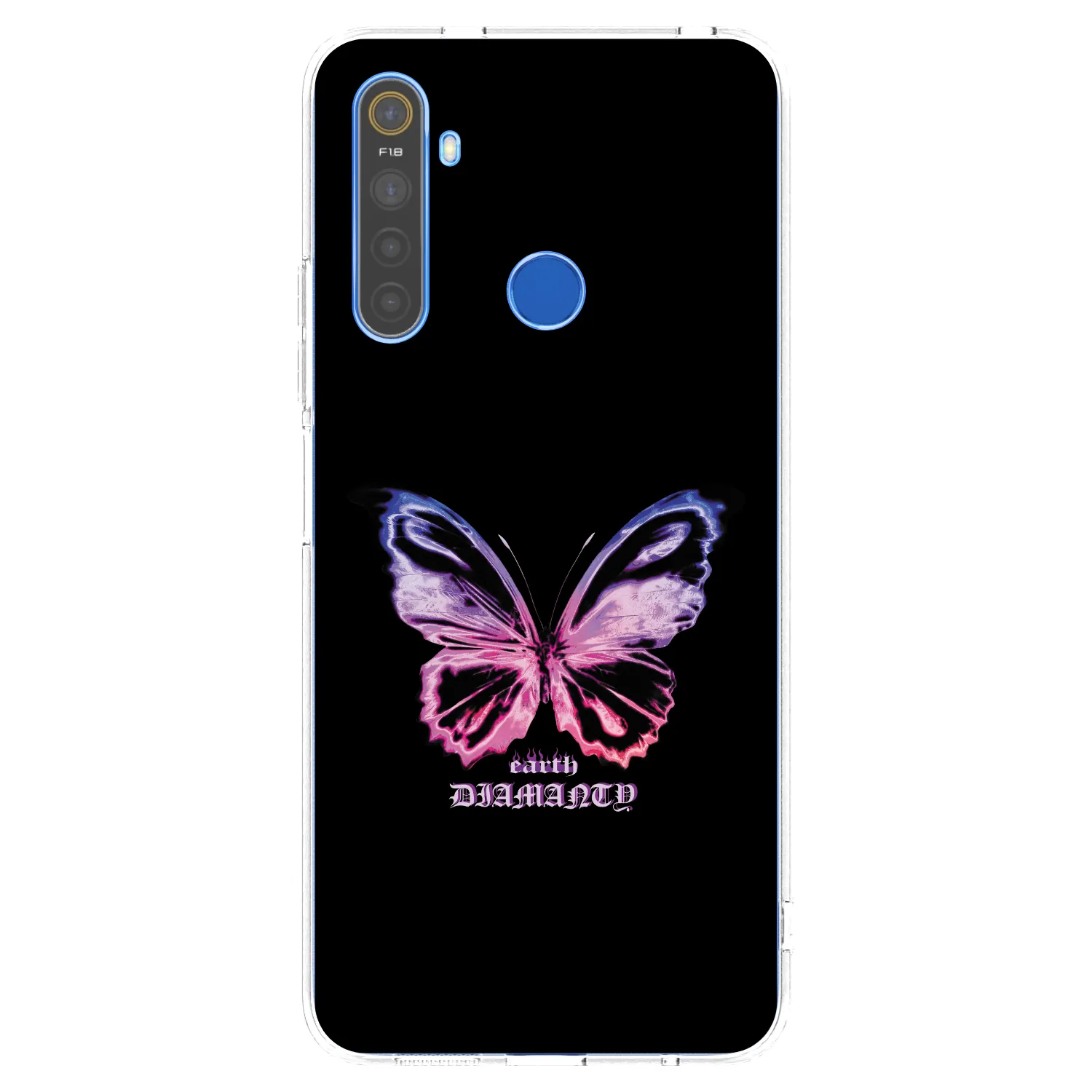 Picasee silikonska prozirna maskica za Realme 5 - Diamanty Purple