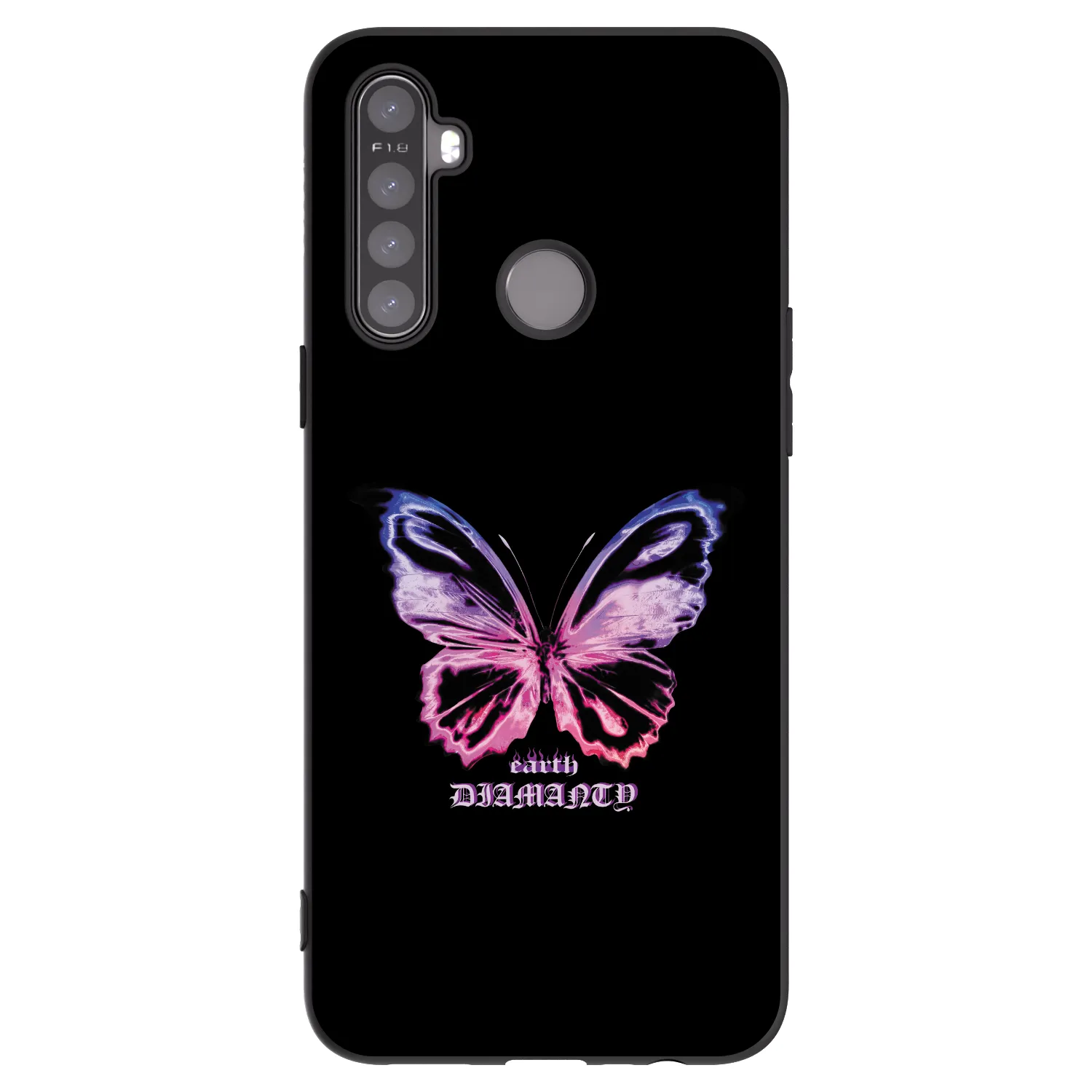 Picasee crna silikonska maskica za Realme 5 - Diamanty Purple