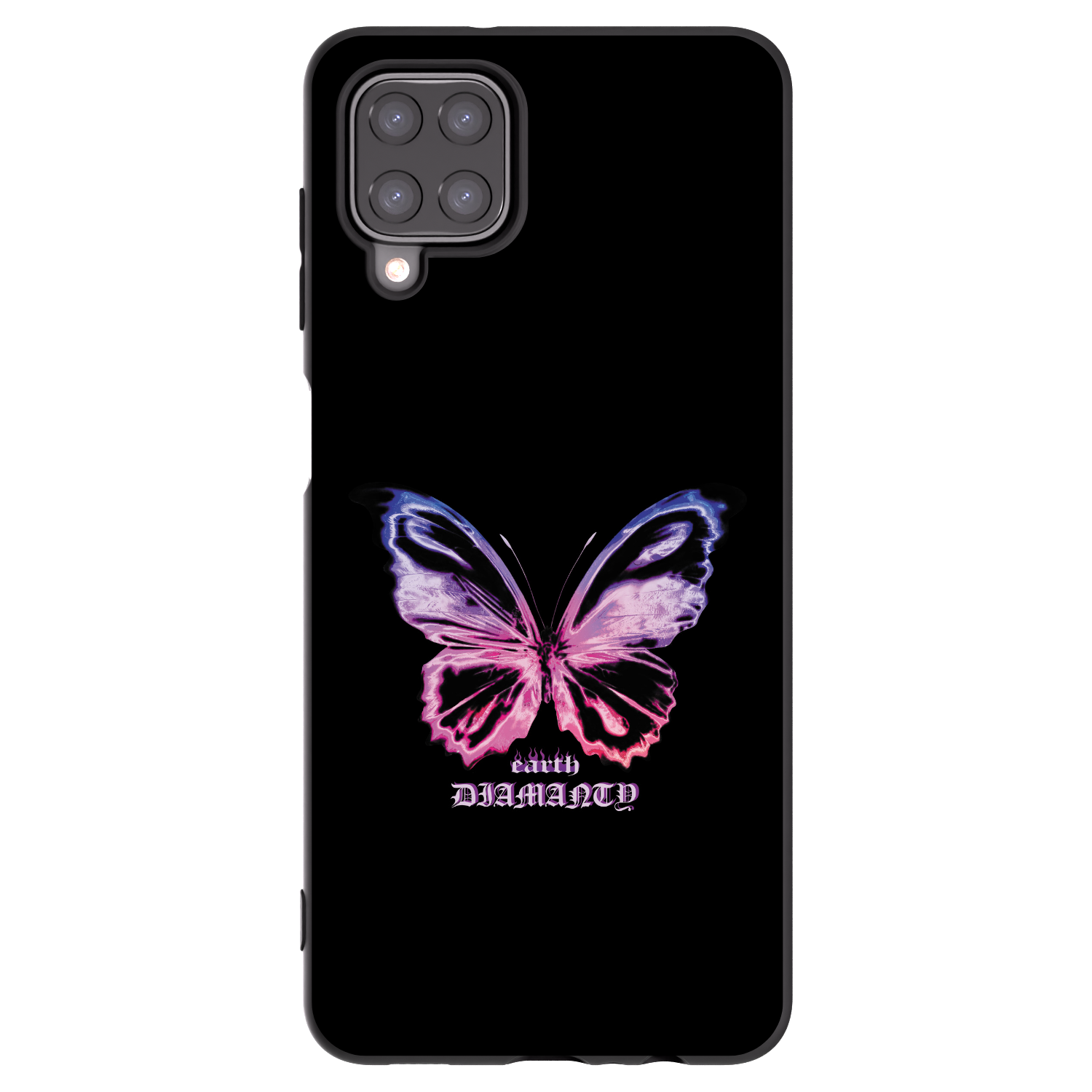 Picasee crna silikonska maskica za Samsung Galaxy A12 A125F - Diamanty Purple