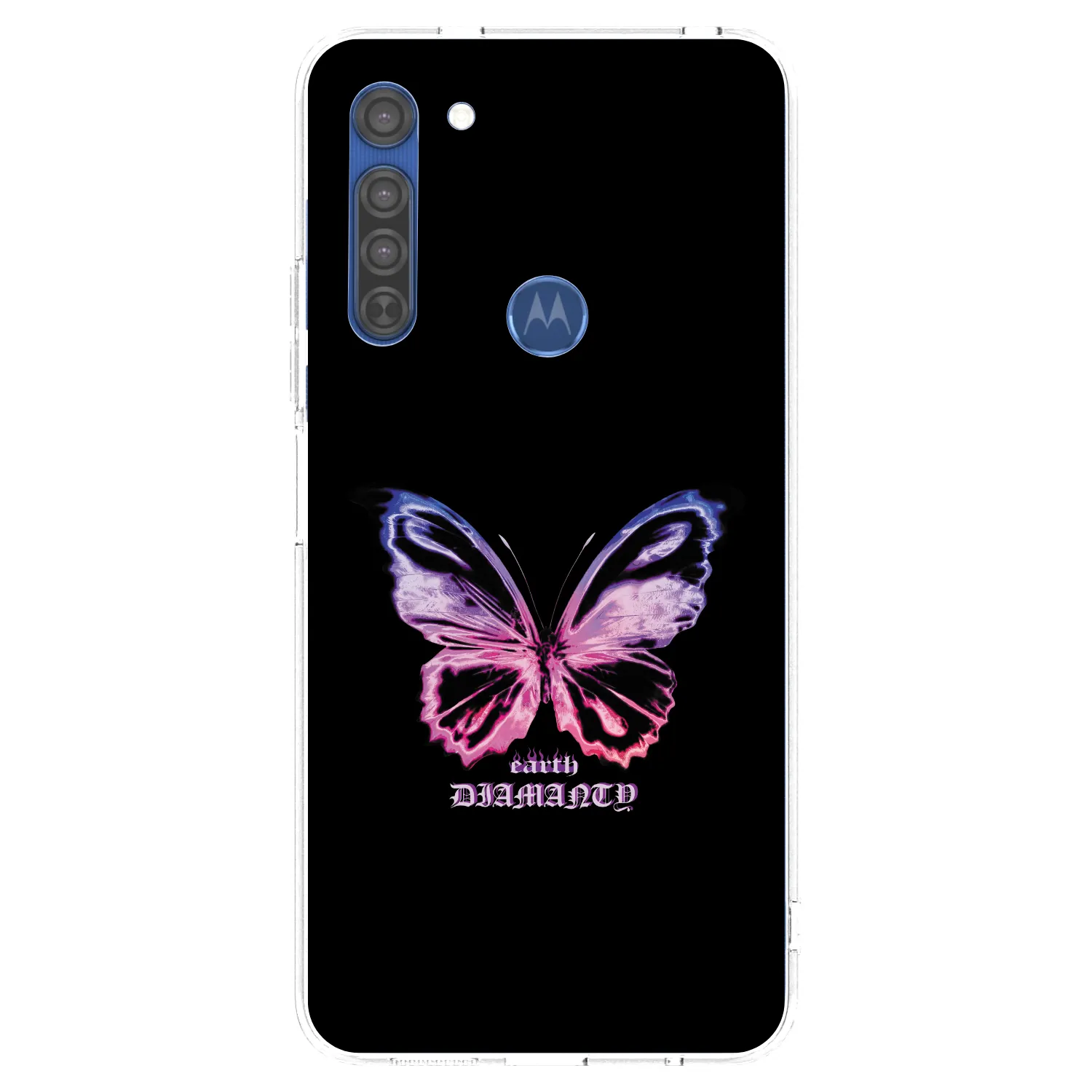 Picasee silikonska prozirna maskica za Motorola Moto G8 - Diamanty Purple