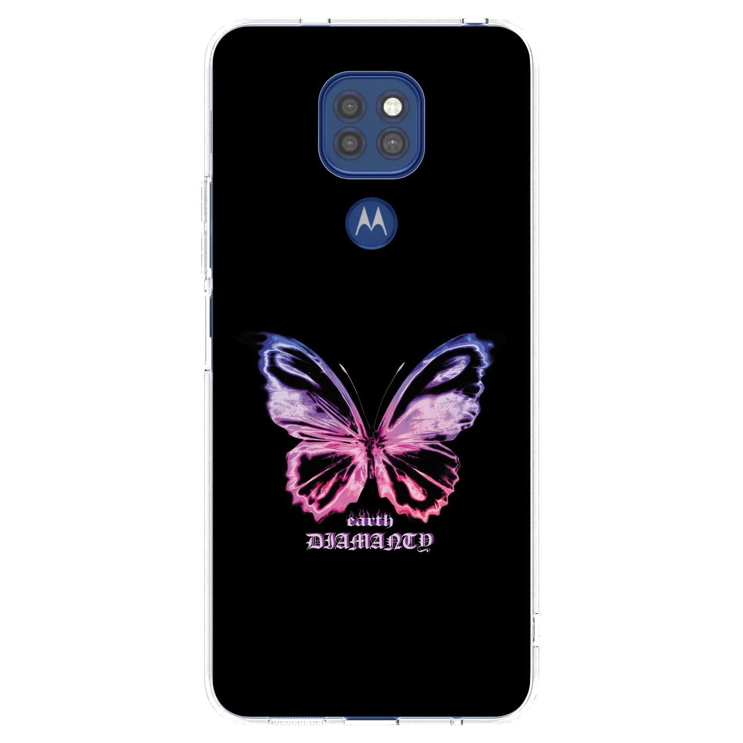 Picasee silikonska prozirna maskica za Motorola Moto G9 Play - Diamanty Purple