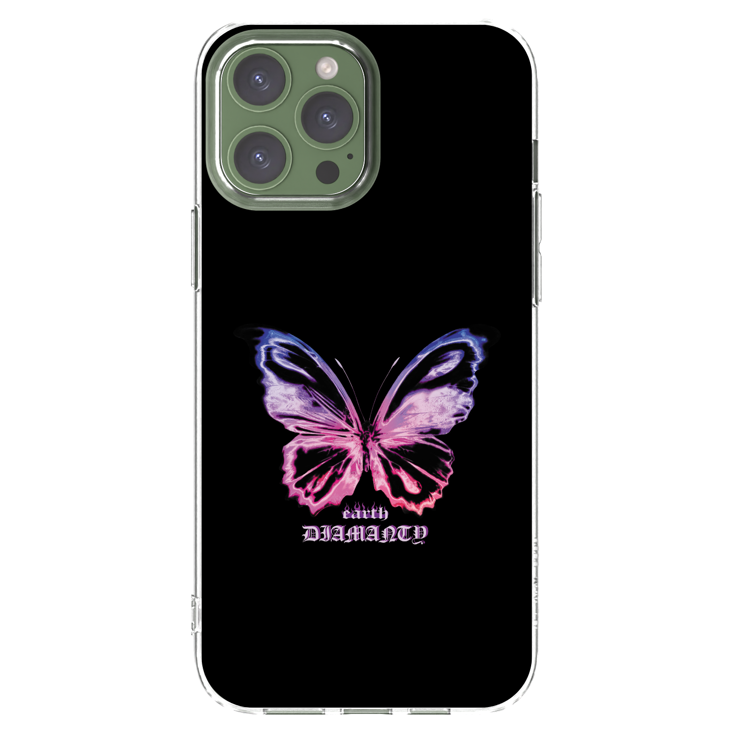 Picasee silikonska prozirna maskica za Apple iPhone 13 Pro Max - Diamanty Purple