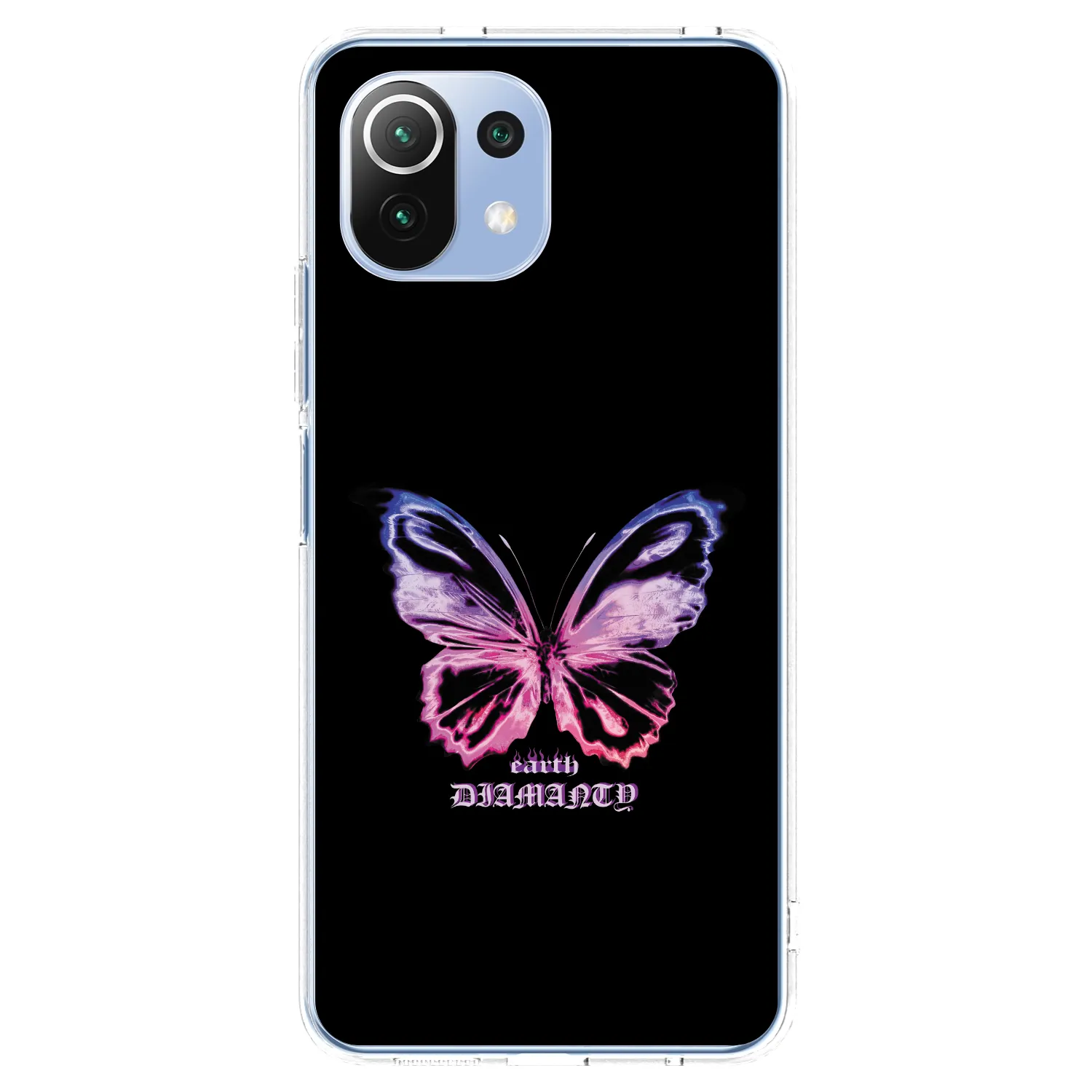 Picasee silikonska prozirna maskica za Xiaomi 11 Lite 5G NE - Diamanty Purple