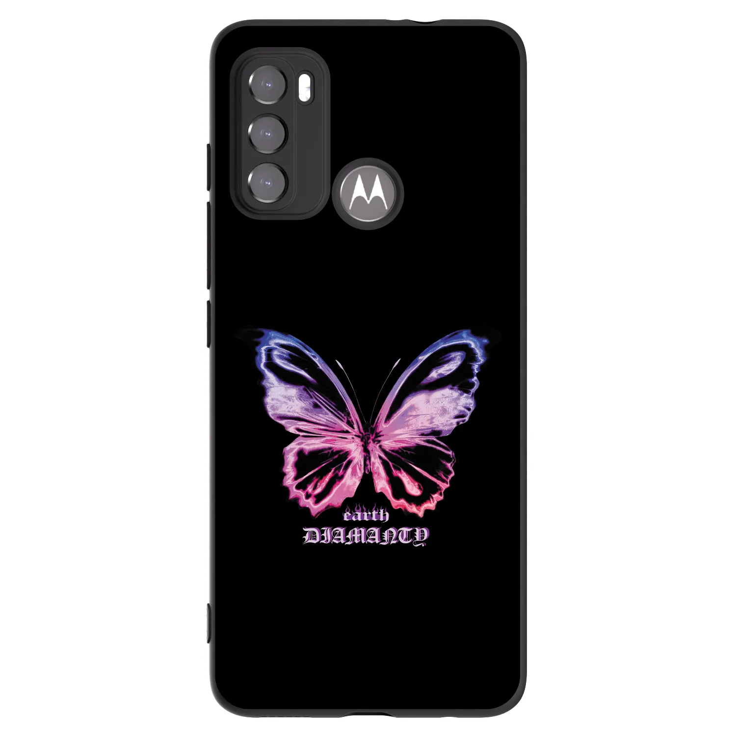 Picasee crna silikonska maskica za Motorola Moto G60 - Diamanty Purple