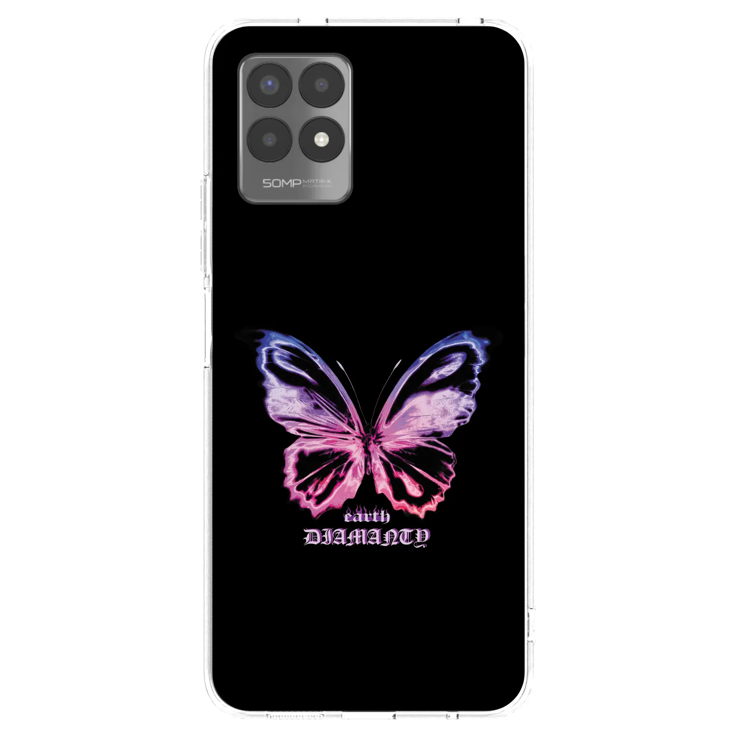 Picasee silikonska prozirna maskica za Realme 8i - Diamanty Purple
