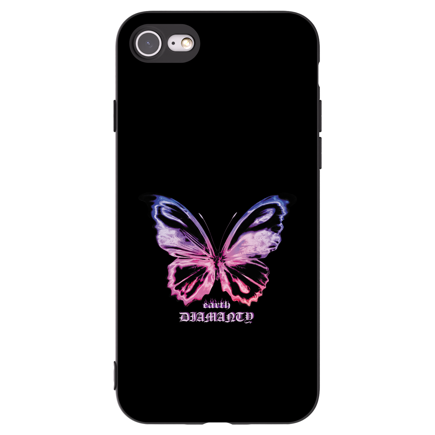 Picasee crna silikonska maskica za Apple iPhone SE 2022 - Diamanty Purple