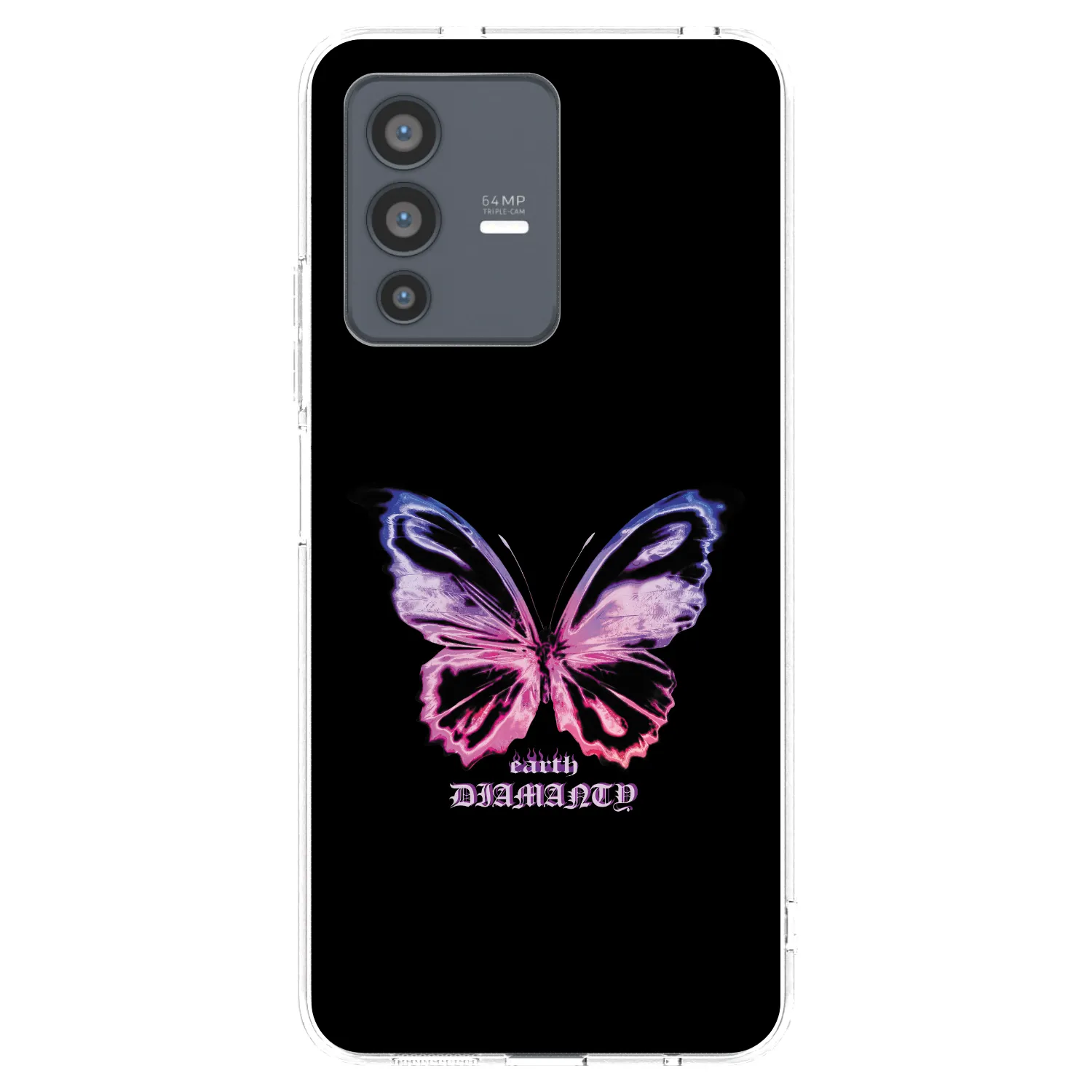 Picasee silikonska prozirna maskica za Vivo V23 5G - Diamanty Purple
