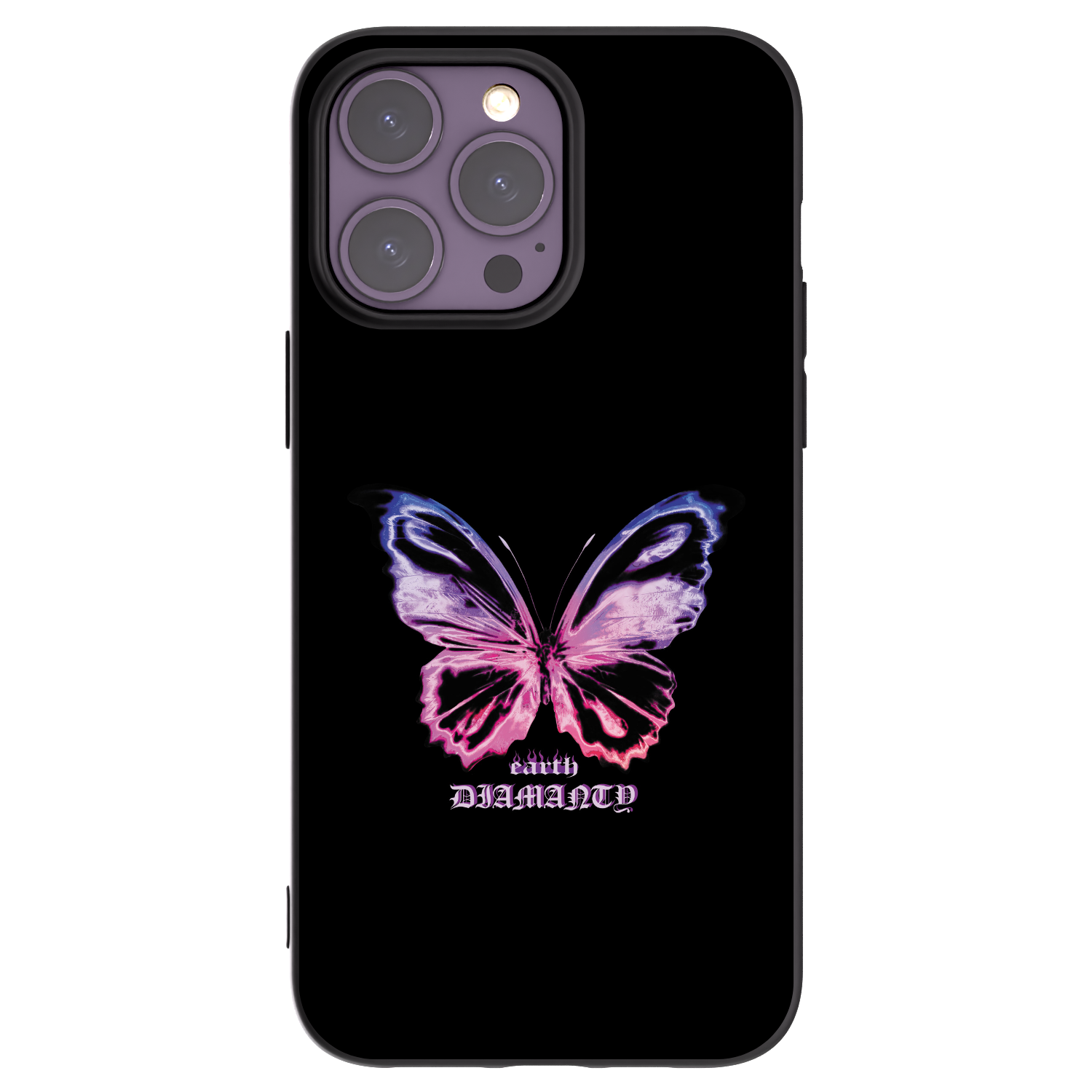 Picasee crna silikonska maskica za Apple iPhone 14 Pro Max - Diamanty Purple