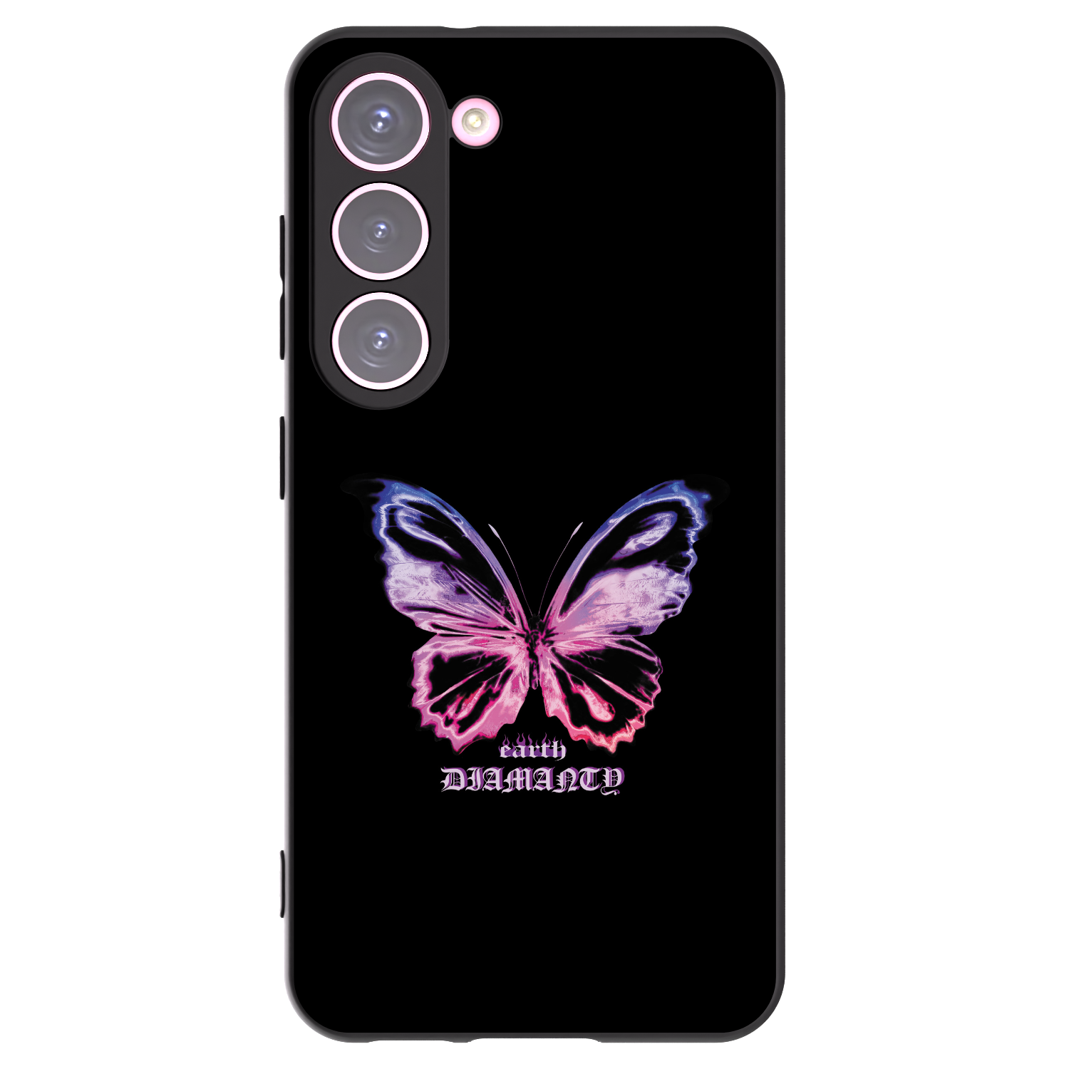 Picasee crna silikonska maskica za Samsung Galaxy S23 5G - Diamanty Purple