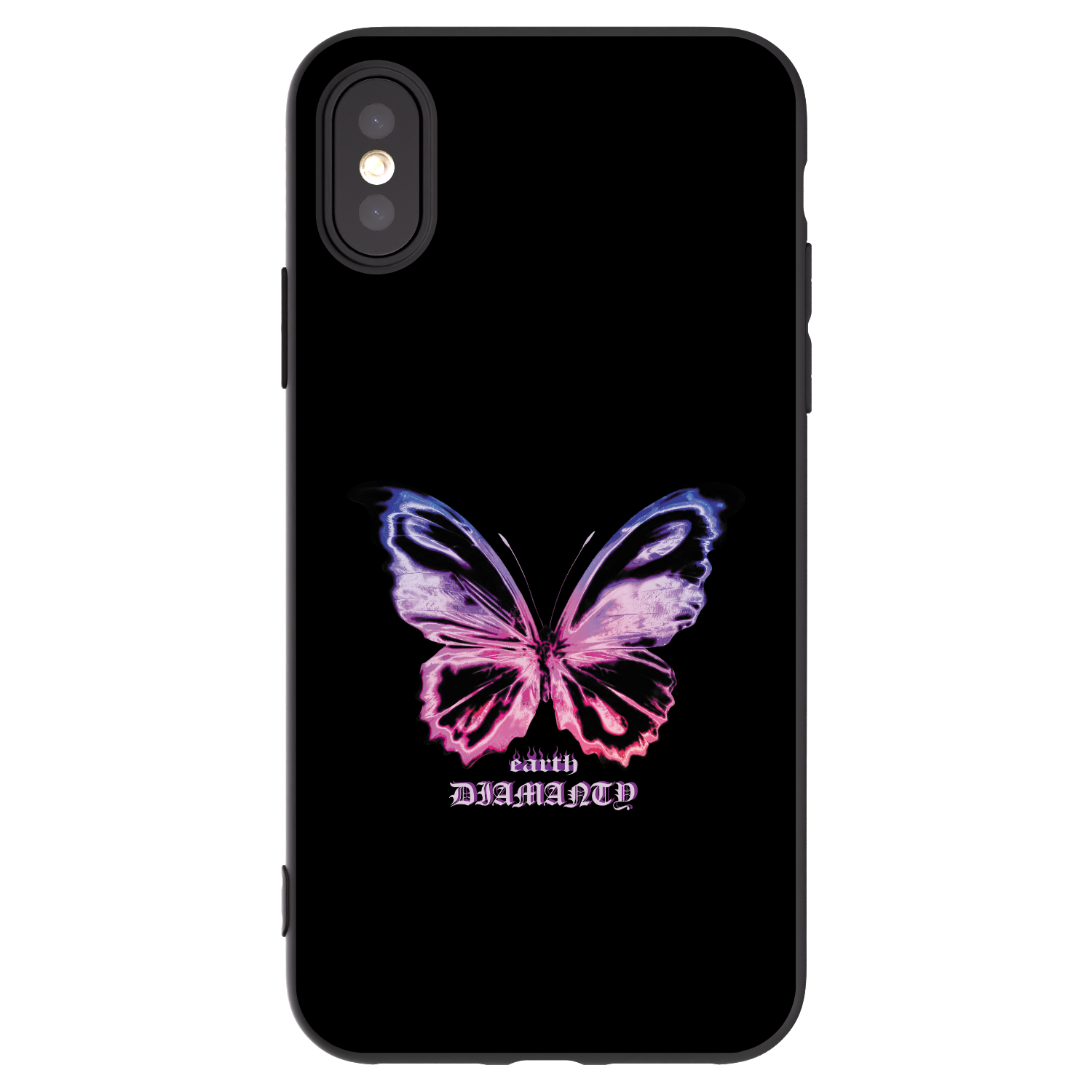 Picasee crna silikonska maskica za Apple iPhone X/XS - Diamanty Purple