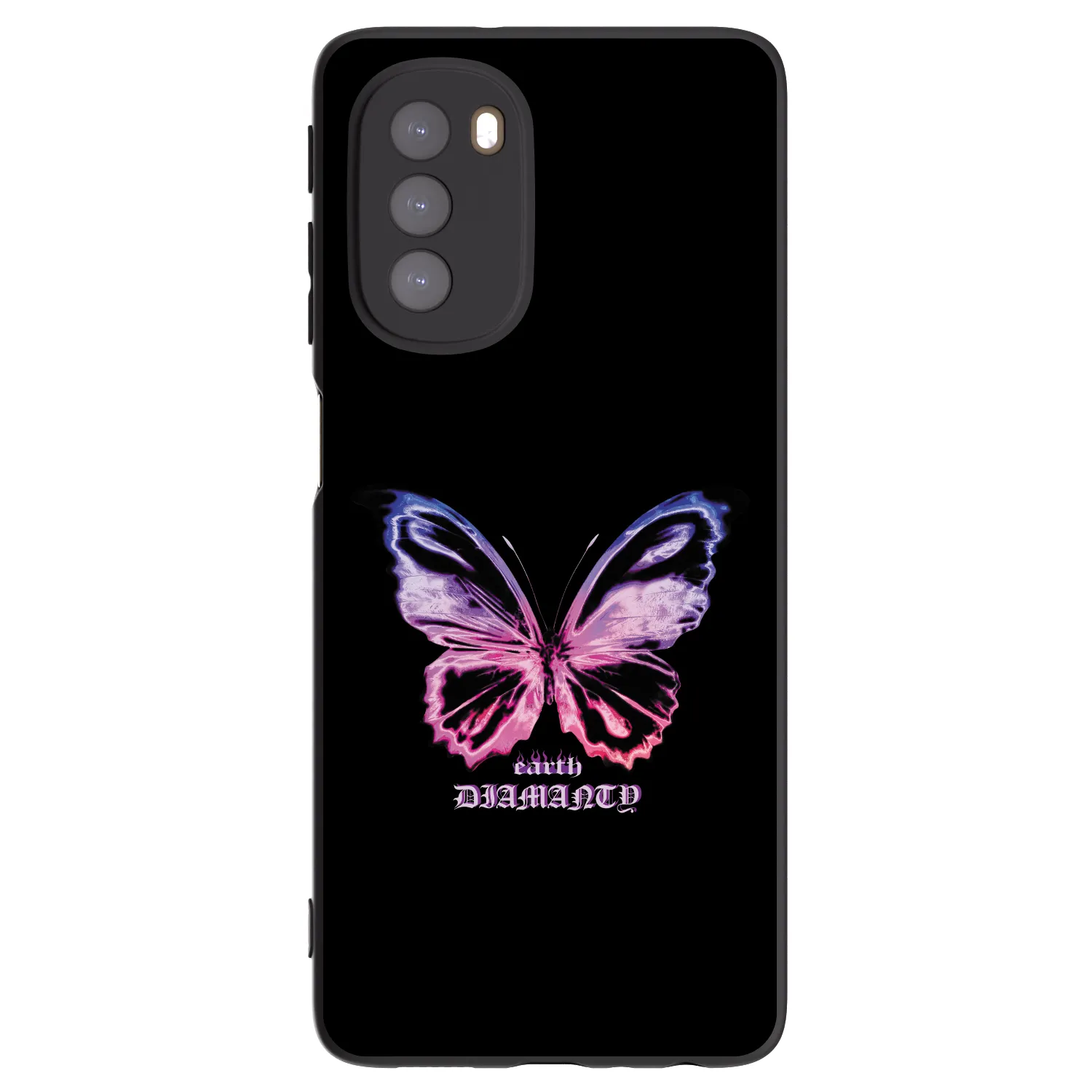 Picasee crna silikonska maskica za Motorola Moto G51 - Diamanty Purple