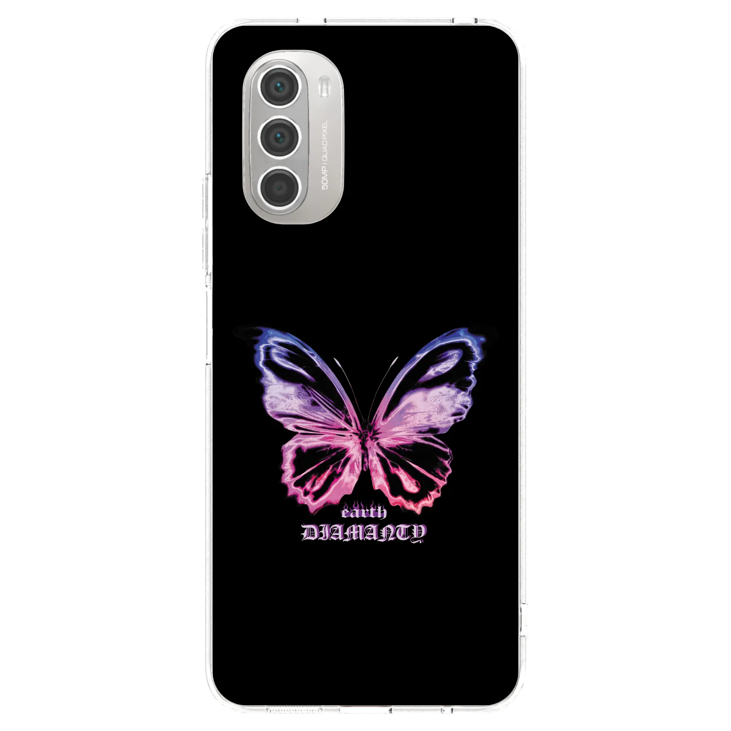 Picasee silikonska prozirna maskica za Motorola Moto G51 - Diamanty Purple