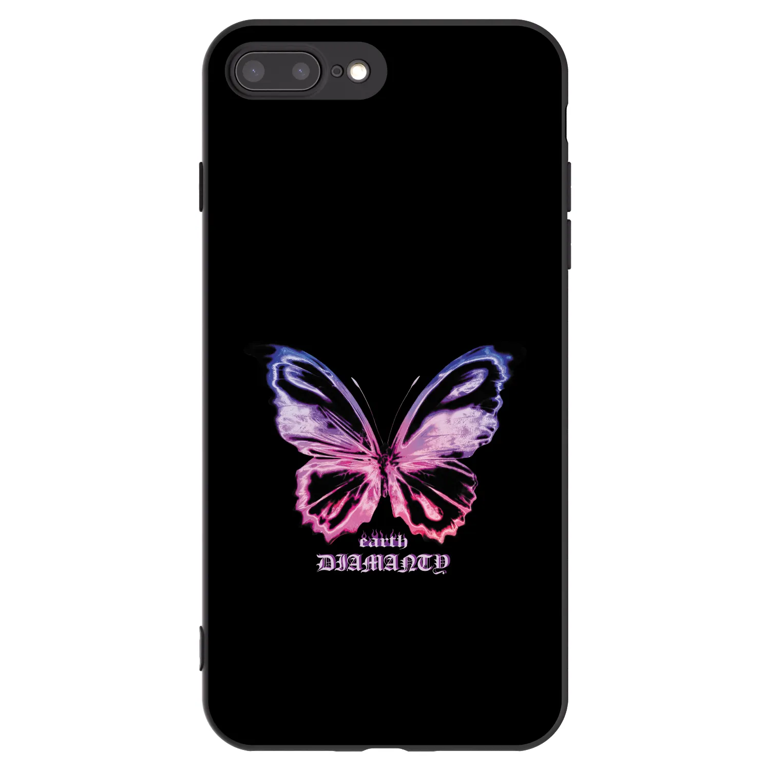 Picasee crna silikonska maskica za Apple iPhone 8 Plus - Diamanty Purple