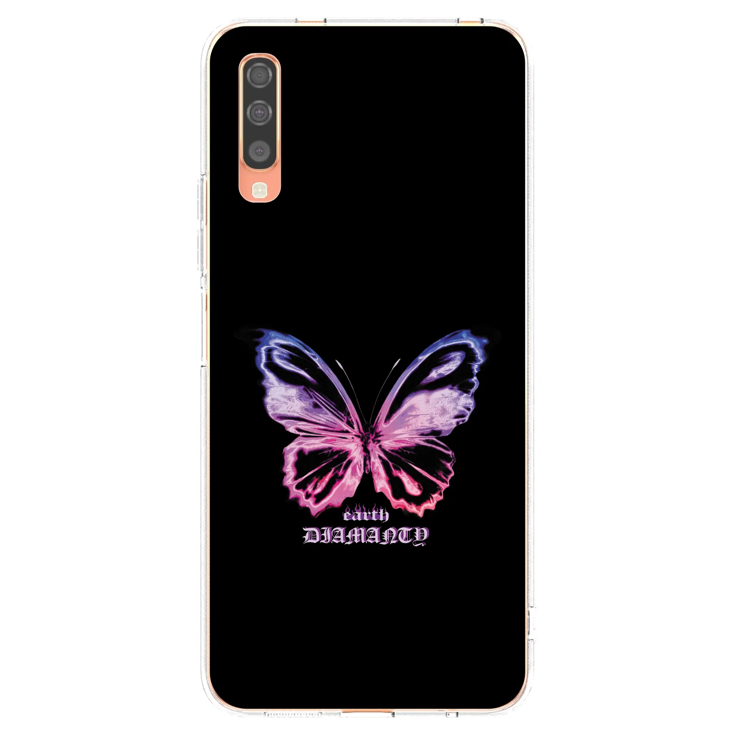 Picasee silikonska prozirna maskica za Samsung Galaxy A70 A705F - Diamanty Purple