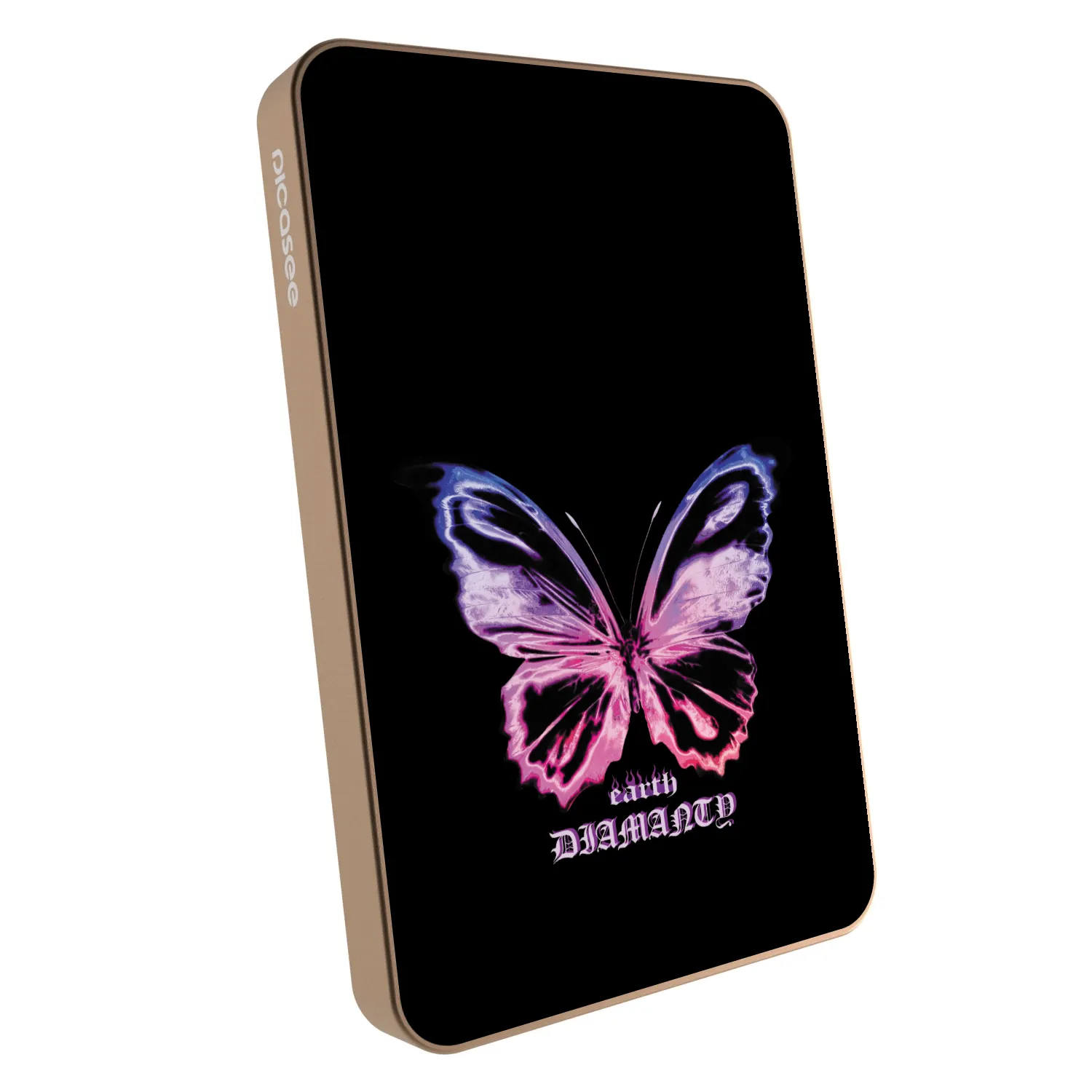 Picasee Prijenosni punjač s MagSafe 5 000 mAh Zlatni - Diamanty Purple