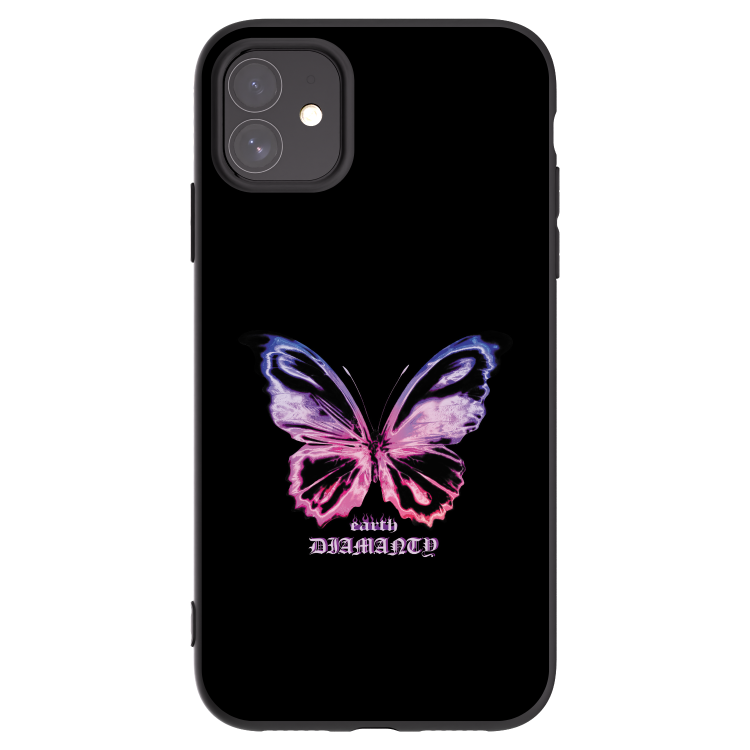 Picasee crna silikonska maskica za Apple iPhone 11 - Diamanty Purple