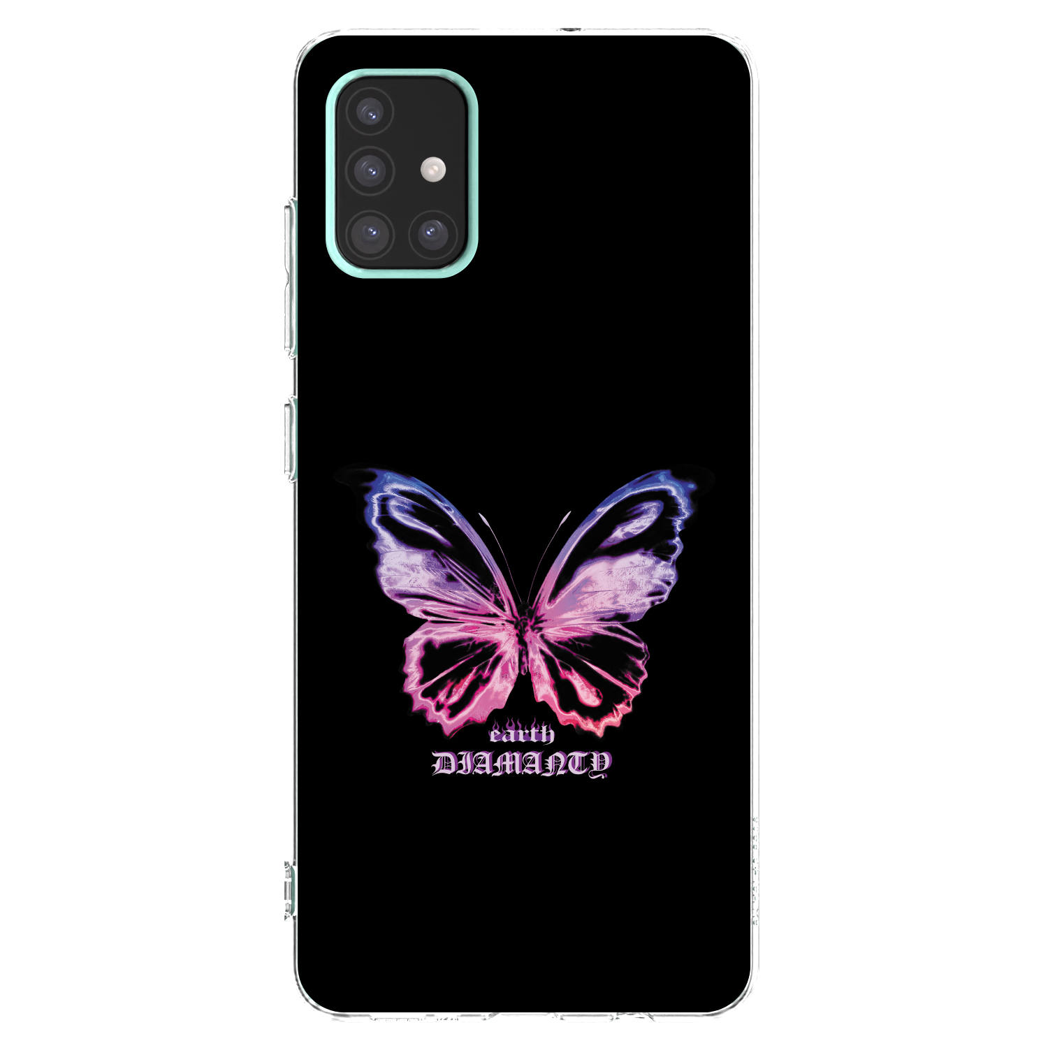 Picasee silikonska prozirna maskica za Samsung Galaxy A51 A515F - Diamanty Purple