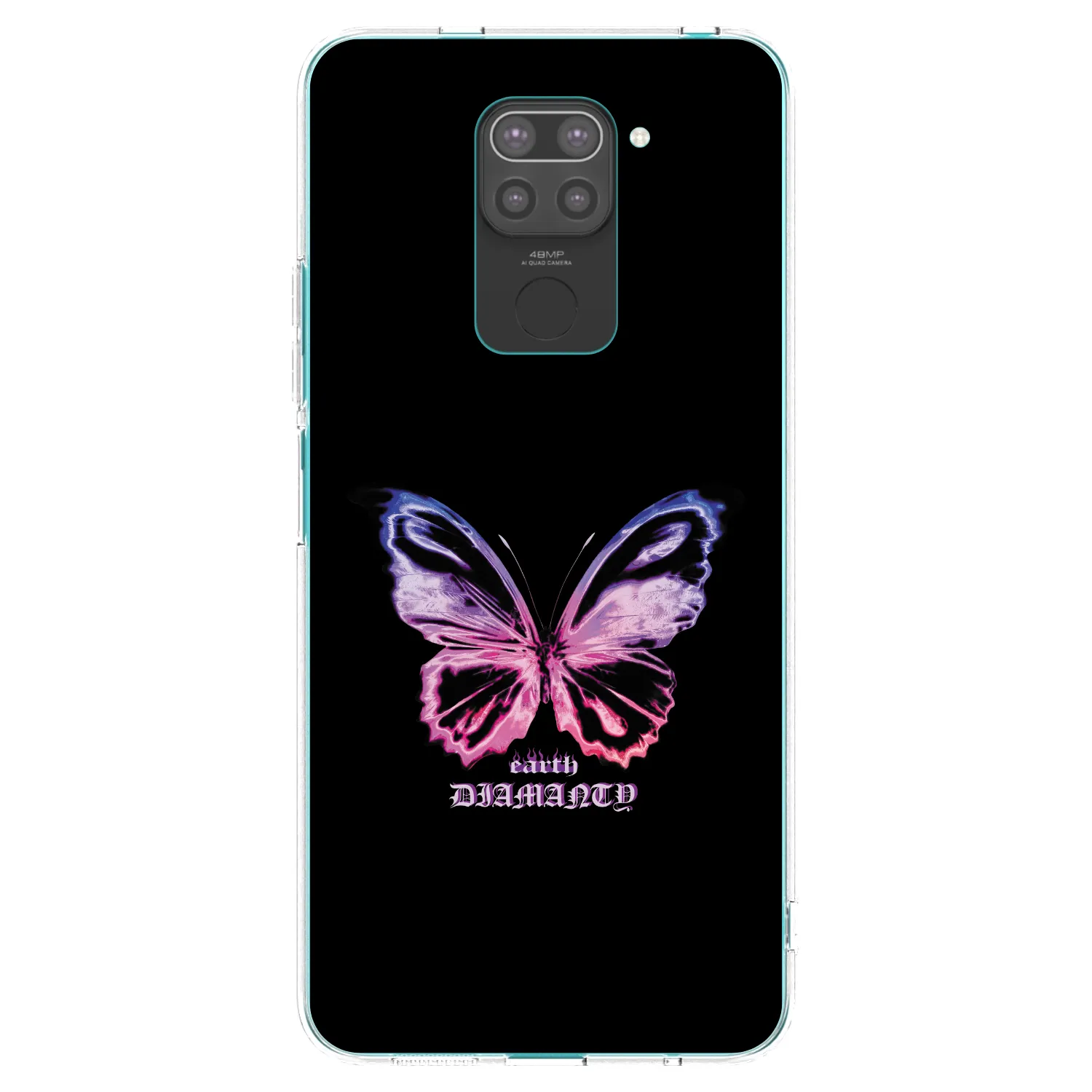 Picasee crna silikonska maskica za Xiaomi Redmi Note 9 - Diamanty Purple