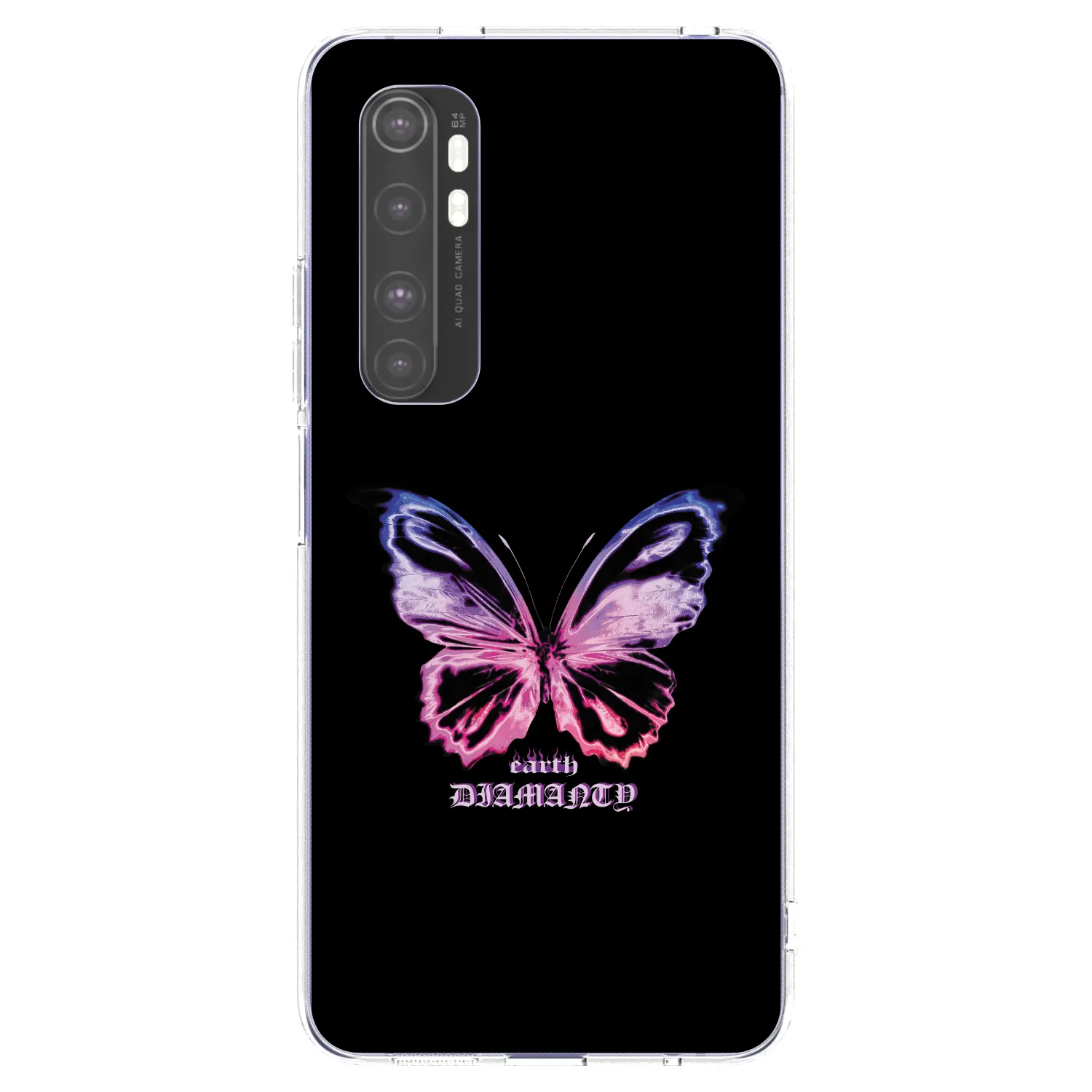 Picasee silikonska prozirna maskica za Xiaomi Mi Note 10 Lite - Diamanty Purple