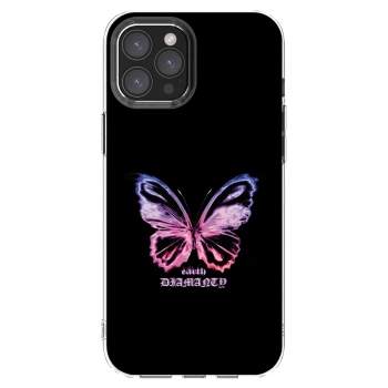Picasee silikonska prozirna maskica za Apple iPhone 12 Pro Max - Diamanty Purple