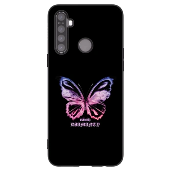 Picasee crna silikonska maskica za Realme 5 - Diamanty Purple