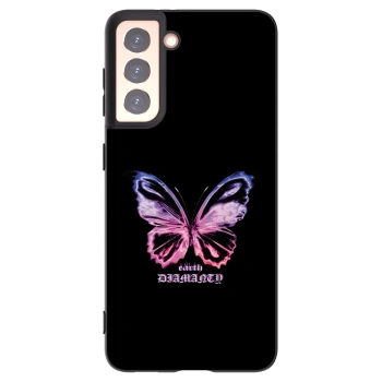 Picasee crna silikonska maskica za Samsung Galaxy S21 5G G991B - Diamanty Purple