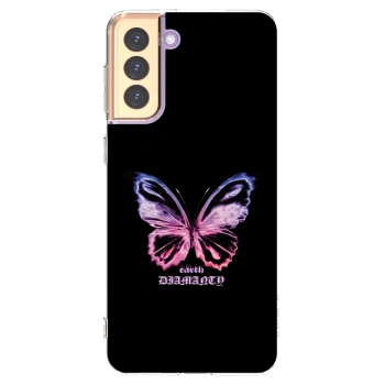 Picasee silikonska prozirna maskica za Samsung Galaxy S21+ 5G G996F - Diamanty Purple