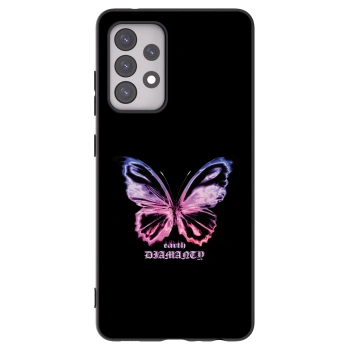 Picasee crna silikonska maskica za Samsung Galaxy A52 5G A525F - Diamanty Purple