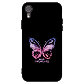 Picasee crna silikonska maskica za Apple iPhone XR - Diamanty Purple