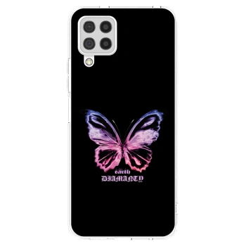 Picasee silikonska prozirna maskica za Samsung Galaxy A22 A225F 4G - Diamanty Purple