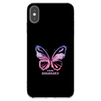 Picasee silikonska prozirna maskica za Apple iPhone XS Max - Diamanty Purple