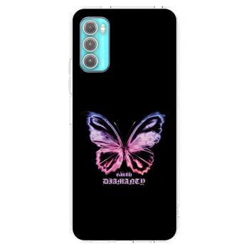 Picasee silikonska prozirna maskica za Motorola Moto G60 - Diamanty Purple