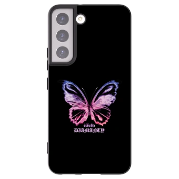 Picasee crna silikonska maskica za Samsung Galaxy S22 5G - Diamanty Purple